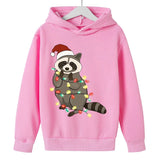 Christmas Raccoon Children's Hoodies - Animals Aso