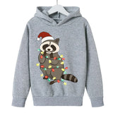 Christmas Raccoon Children's Hoodies - Animals Aso