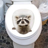 Raccoon 3D Toilet Cover Sticker - Animals Aso