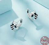 New Silver Lively Raccoon Earrings - AnimalsAso