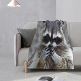 New Super Soft Raccoon Bed Blanket - Animals Aso