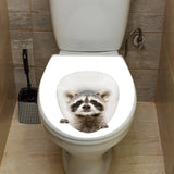 Raccoon 3D Toilet Cover Sticker - Animals Aso