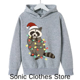 Christmas Raccoon Children's Hoodies - Animals Aso