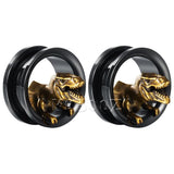 Screw Ear Gauges Expander Plugs Dinosaur Earrings - Animals Aso