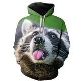 New Cute Funny 3D Print Hoodie Raccoon - Animals Aso