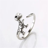 Creative Cute Silver Color Dinosaur Rings