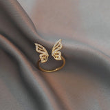 Trendy New Fashion Silver Color Butterfly Rings - Animals Aso