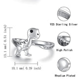 Creative Cute Silver Color Dinosaur Rings - Animals Aso