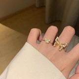 Trendy New Fashion Silver Color Butterfly Rings - Animals Aso