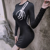 New Amazing Skull Dark Dress Mini