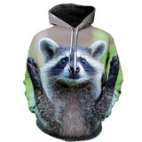 New Cute Funny 3D Print Hoodie Raccoon - Animals Aso