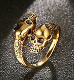 2022 Gothic Stainless Steel Skull Head Rings - Animals Aso