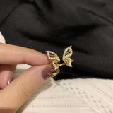 Trendy New Fashion Silver Color Butterfly Rings - Animals Aso