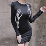 New Amazing Skull Dark Dress Mini - Animals Aso