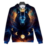 2023 New Fashion Wolf 3D Print Hoodie - Animals Aso