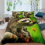 New Cute Raccoon Duvet Cover