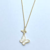 New Fantasy Glass Diamond Butterfly Necklace