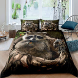 New Cute Raccoon Duvet Cover