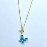 2023 New Fantasy Glass Diamond Butterfly Necklace - Animals Aso