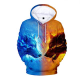 2023 New Fashion Wolf 3D Print Hoodie - Animals Aso