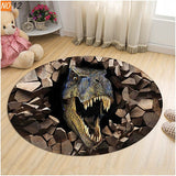 Living Room Carpet Children Dinosaur 3D Round Mats