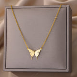 2023 Stainless Steel Butterfly Initial Letter Necklaces - Animals Aso