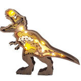 New Fashion Dinosaur Wood Glow Ornaments Hollow