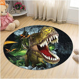 Living Room Carpet Children Dinosaur 3D Round Mats