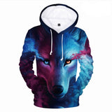 2023 New Fashion Wolf 3D Print Hoodie - Animals Aso