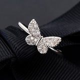 New Design Luxury Shiny Butterfly Wedding Ring - Animals Aso