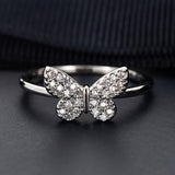 New Design Luxury Shiny Butterfly Wedding Ring - Animals Aso