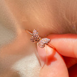 New Design Luxury Shiny Butterfly Wedding Ring - Animals Aso