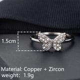 New Design Luxury Shiny Butterfly Wedding Ring