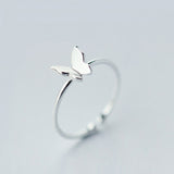 Fashion Silver Butterfly Rings