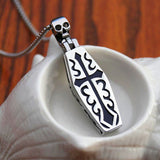 New Stainless Steel Coffins Skull Pendant Necklace - Animals Aso