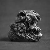 New Vintage Black Skull Ring - Animals Aso