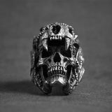 New Vintage Black Skull Ring