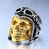 New Vintage Black Skull Ring