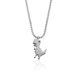 Vintage Metal Dinosaur Pendant Necklace