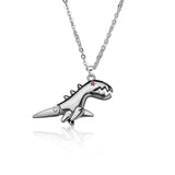 Vintage Metal Dinosaur Pendant Necklace