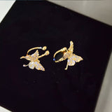 Silver Plated Metal Butterfly Earrings