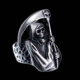 New Retro Death Skull and Sickle Ring