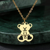 Stainless Steel  Raccoon Bow Shape Pendant - Animals Aso